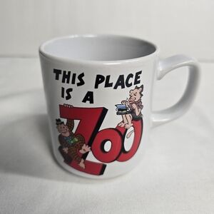 Vintage 70's This Place Is A Zoo Monkey Japan Coffee Mug Humor